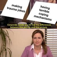 Make jokes about their trauma tipe kepribadian MBTI image